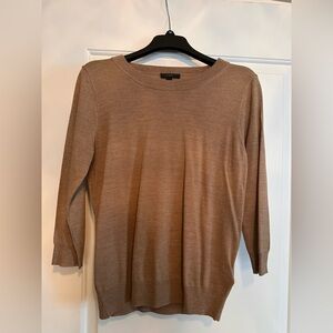J. Crew Women's Tan Crew Neck Merino wool Sweater